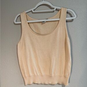 Peruvian Connection 100% Pima Cotton Sweater Tank Top Cream Size S